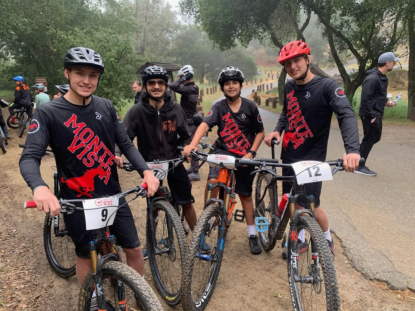 Riders in the MVHS mountain-bike team’s May 2024 season wrap-up photo